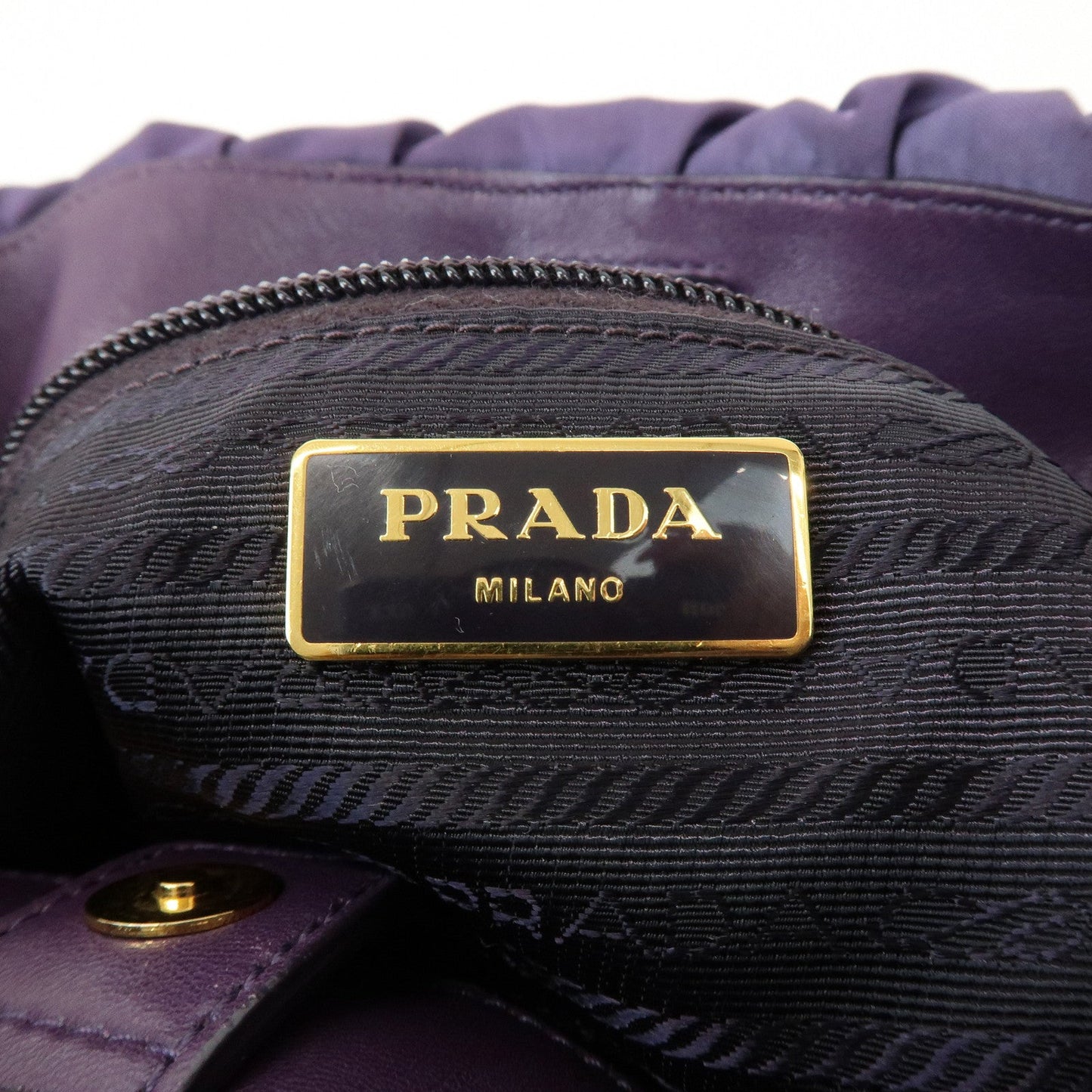 Prada Ribbon Nylon Leather Shoulder Bag Hand Bag Purple BR4237【Pre-order】