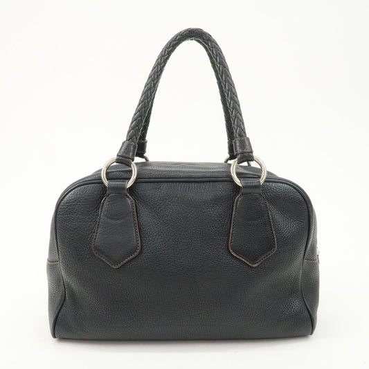 Prada Logo Leather Hand Bag Mini Boston Bag Black BL0471 Used【Pre-order】