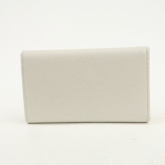 Prada Ribbon Saffiano Leather Key Case Key Holder White【Pre-order】