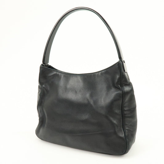 Prada Leather Plastic Hobo Shoulder Bag Hand Bag Black【Pre-order】