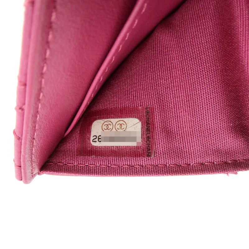 Chanel COCO Mark Lamb Skin Tri-fold Compact Wallet【Pre-order】