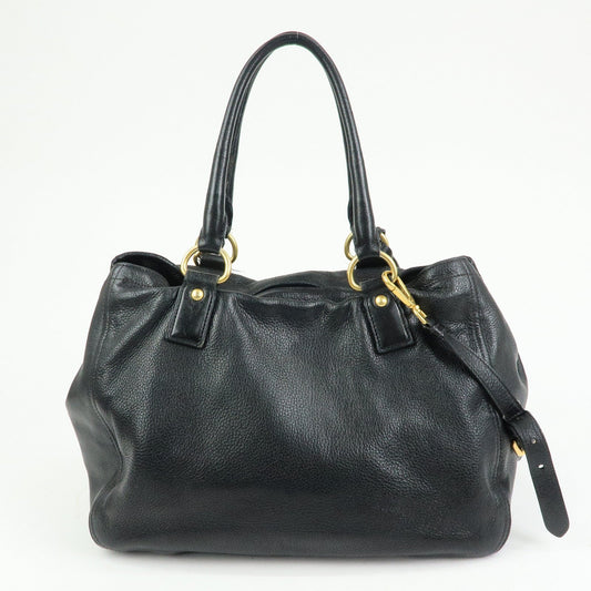 Prada Logo Leather 2Way Bag Hand Bag Shoulder Bag Black BR4083【Pre-order】