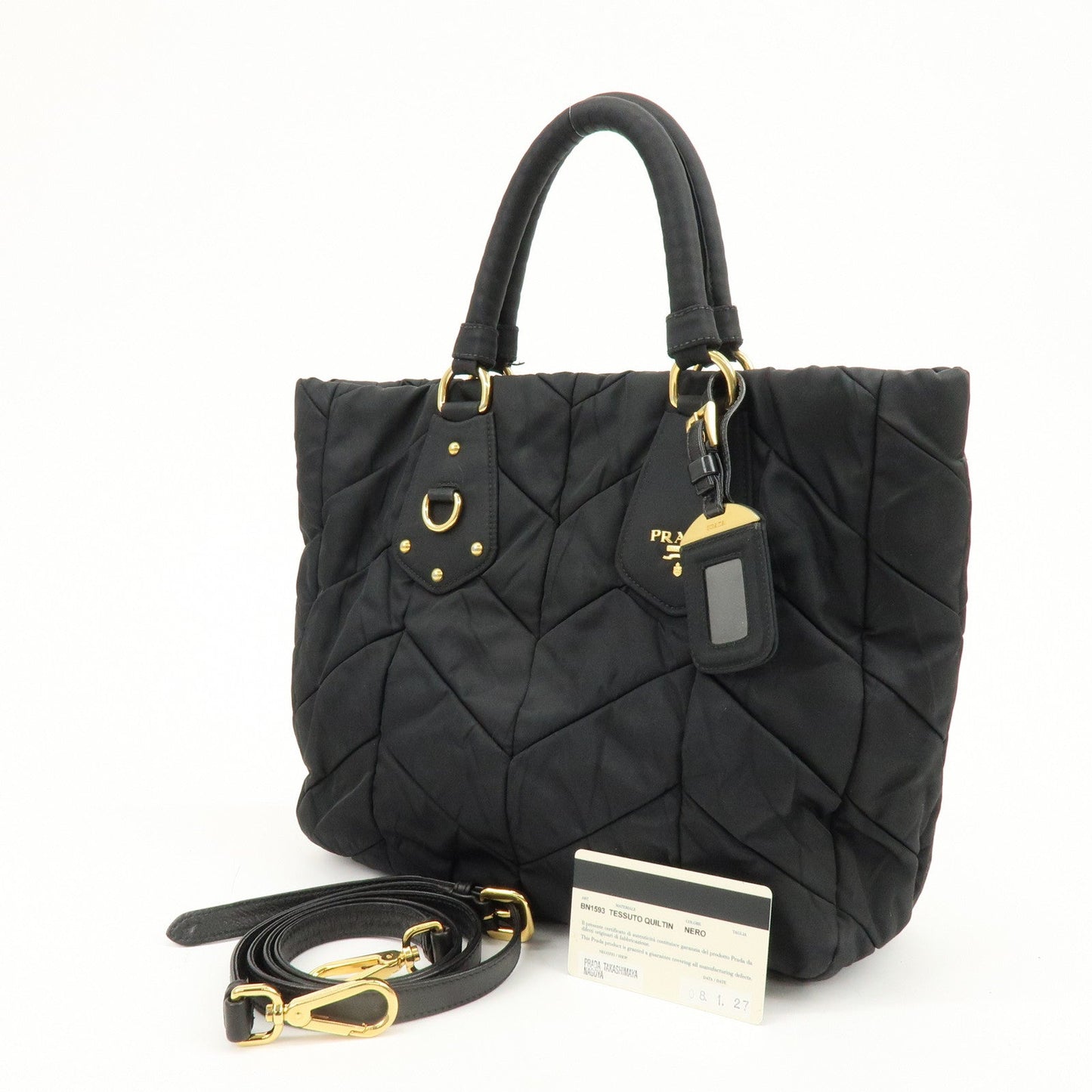 Prada Nylon 2Way Bag Hand Bag Shoulder Bag Black BN1593【Pre-order】