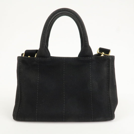 Prada Canapa Mini Canvas 2Way Hand Bag Tote Bag Black 1BG439 Used【Pre-order】