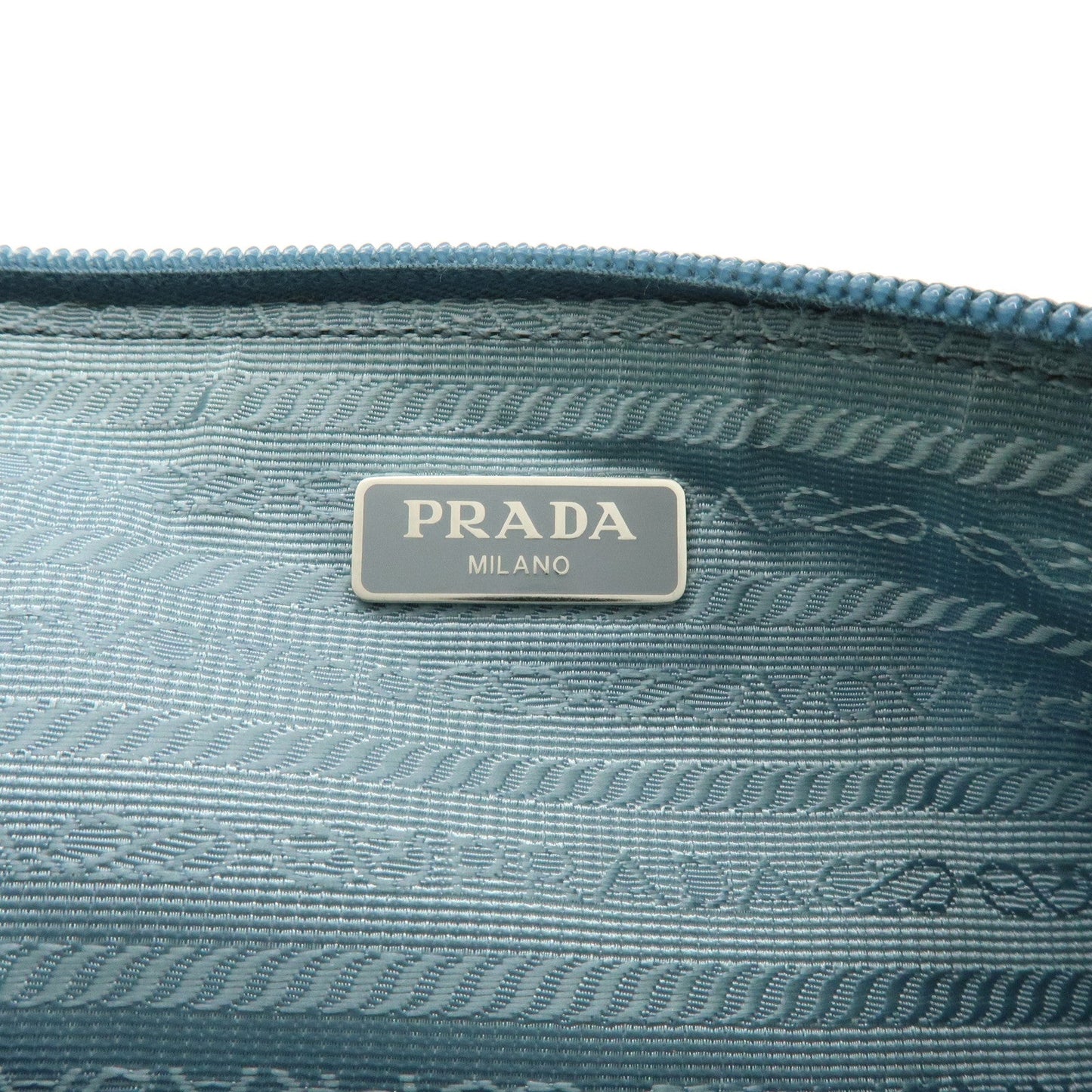 Prada Triangle Logo TESSUTO IMPUNTU Nylon Pouch Light Blue 1NH545【Pre-order】