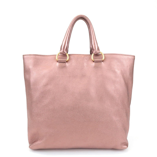 Prada Leather 2Way Tote Bag Shoulder Bag Metallic Pink BN1713 Used【Pre-order】