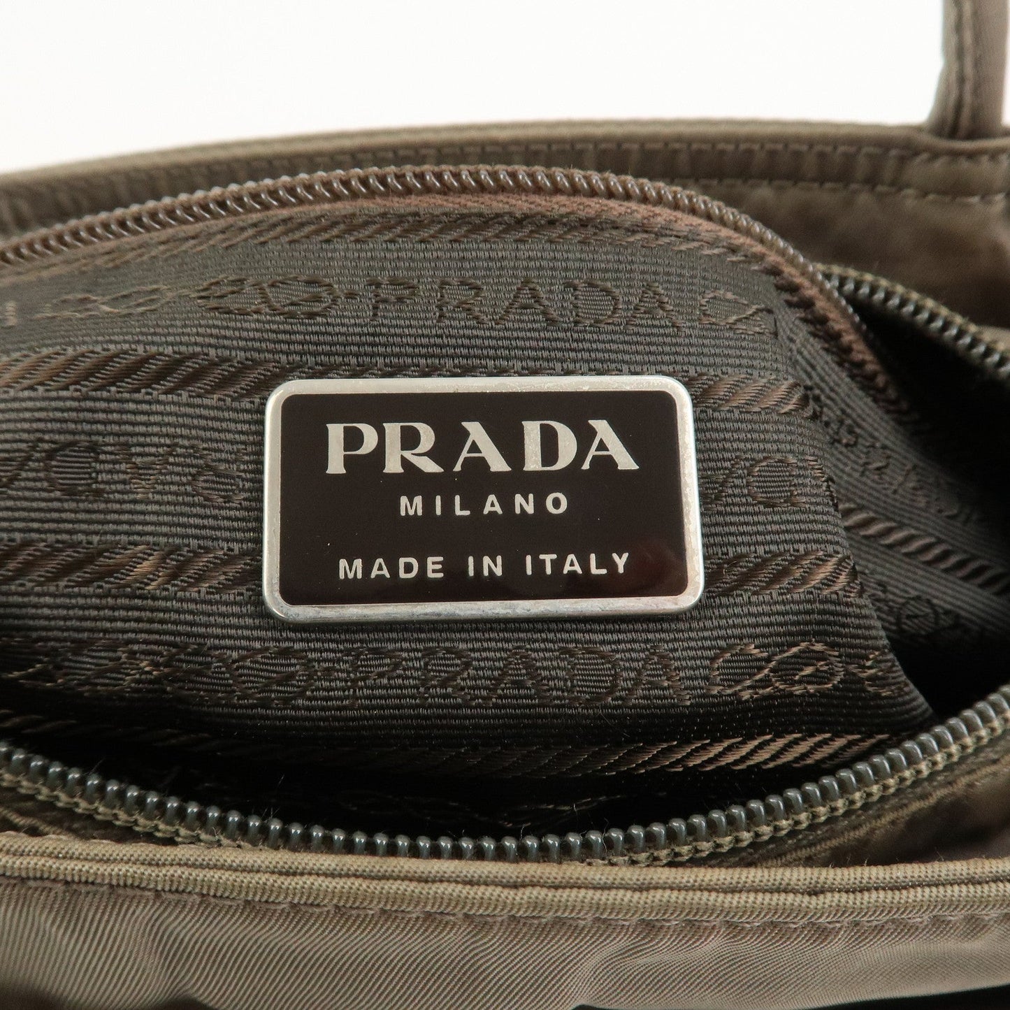 Prada Triangle Logo Nylon Tote Bag Hand Bag Gray【Pre-order】