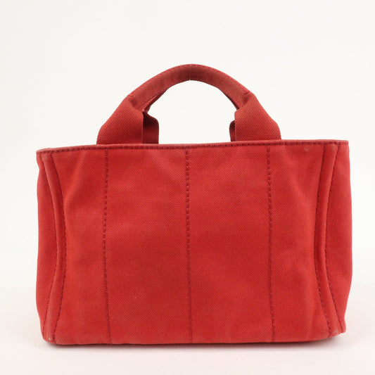 Prada Logo Canapa Mini Canvas Hand Bag Tote Bag Red BN2439【Pre-order】