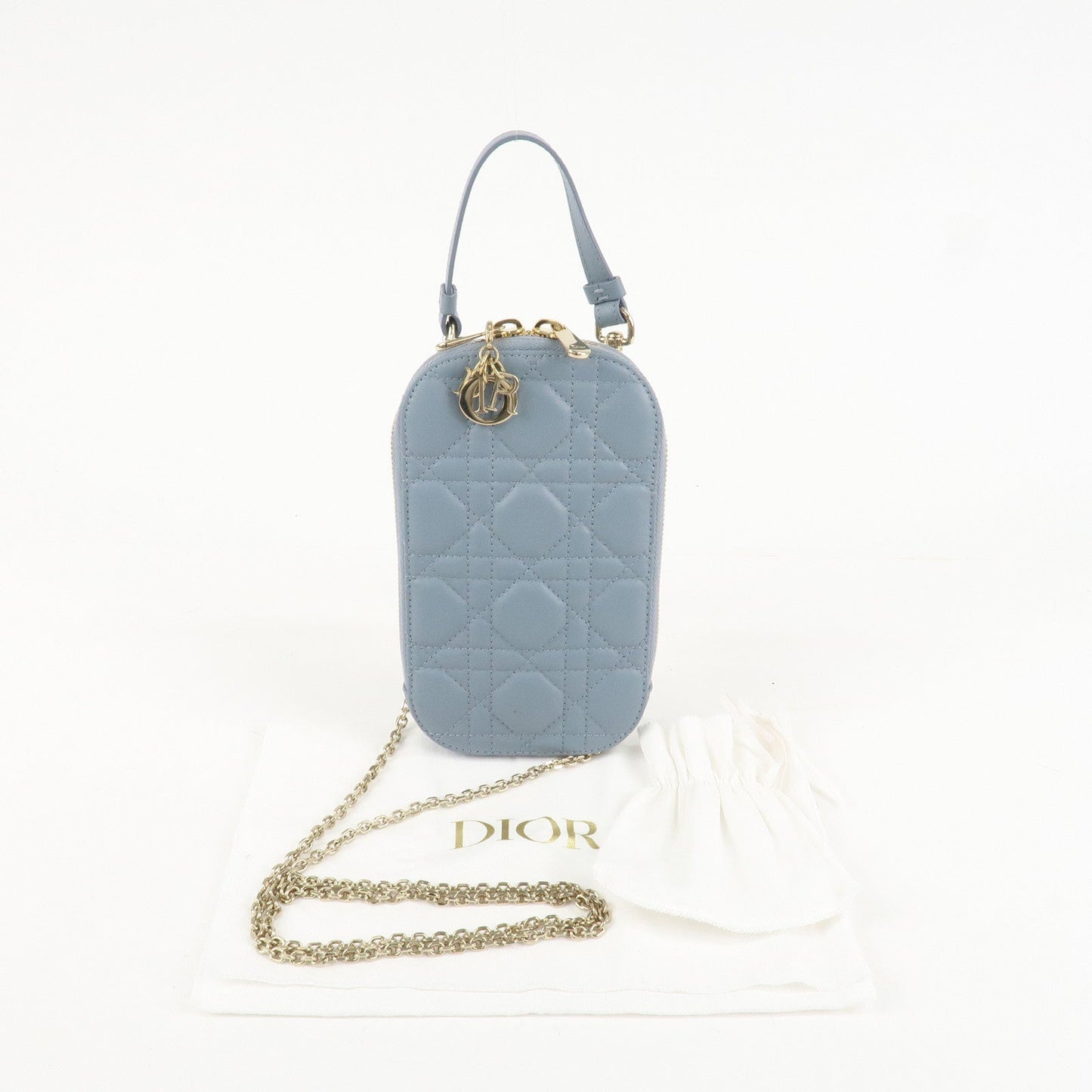 Christian Dior Lady Dior Call'in Dior Cannage Lamb Skin Phone Holder【Pre-order】