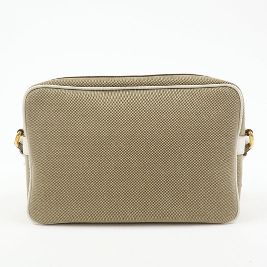 Prada Logo Jacquard Leather Shoulder Bag Beige White 1BH089【Pre-order】