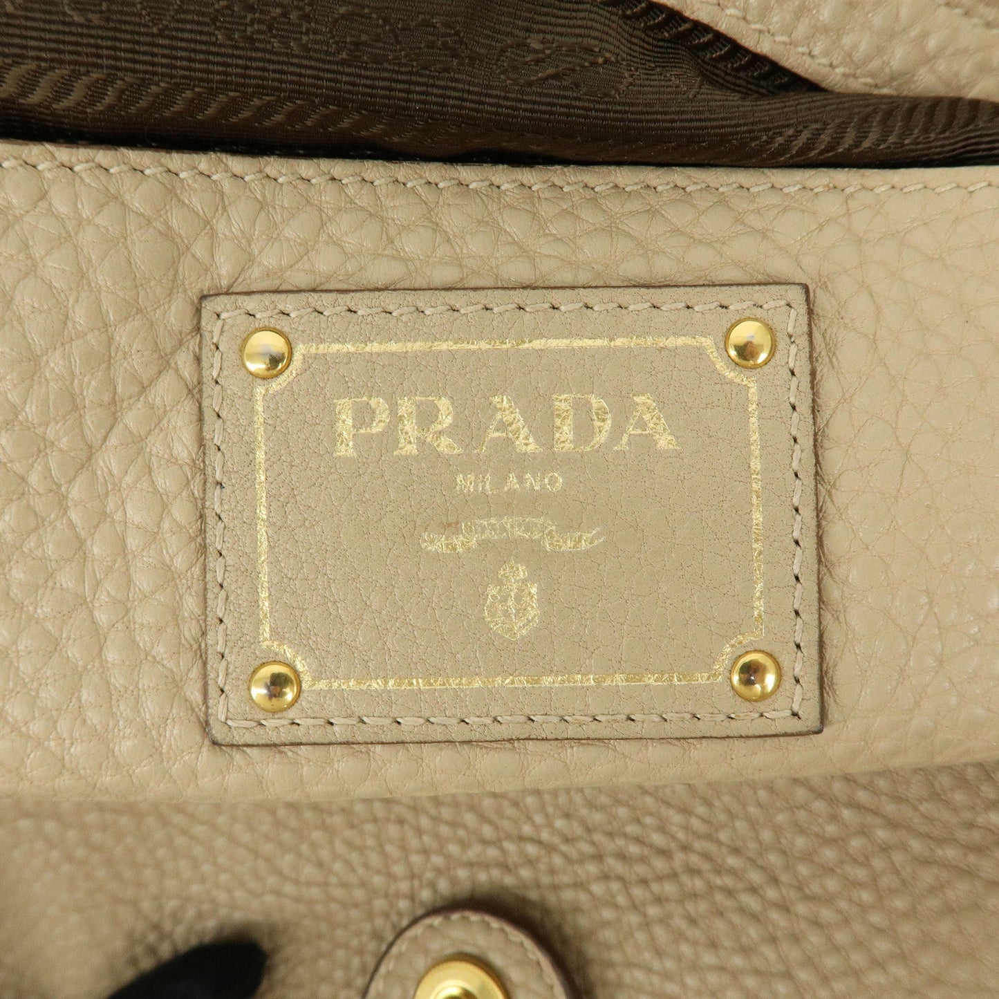 Prada Triangle Logo Leather 2Way Hand Shoulder Bag Beige BN2795【Pre-order】