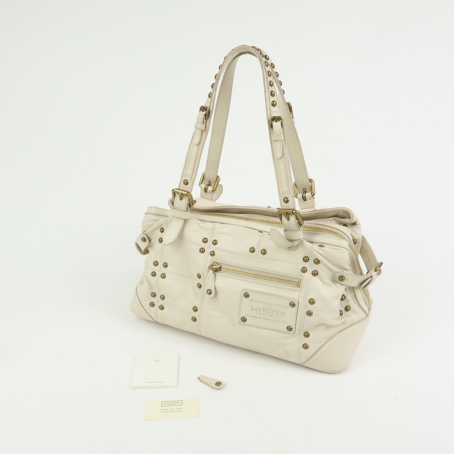 Louis Vuitton Cruise Line Rivet Bag Leather Hand Bag Ecru M95345【Pre-order】