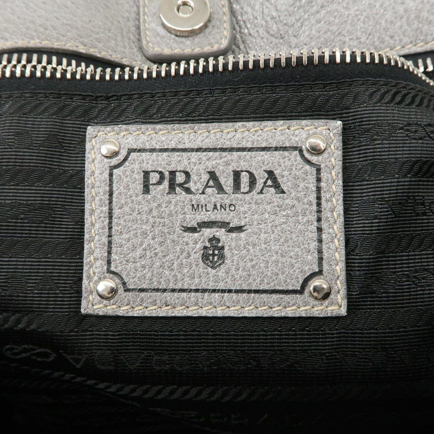 Prada Logo Leather 2Way Bag Hand Bag Shoulder Bag Gray BN1695【Pre-order】