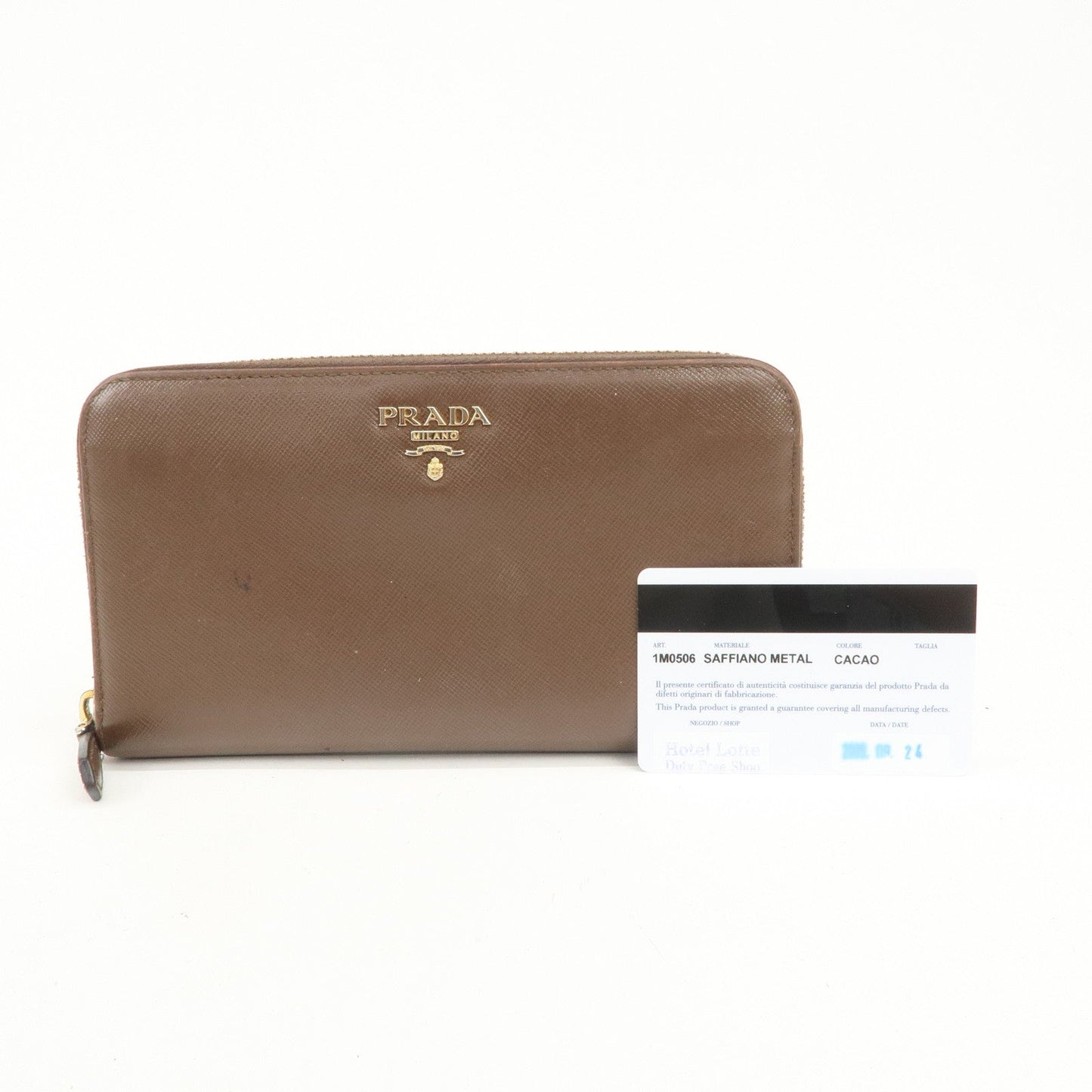 Prada Triangle Logo Saffiano Leather Round Zippy Wallet 1M0506【Pre-order】
