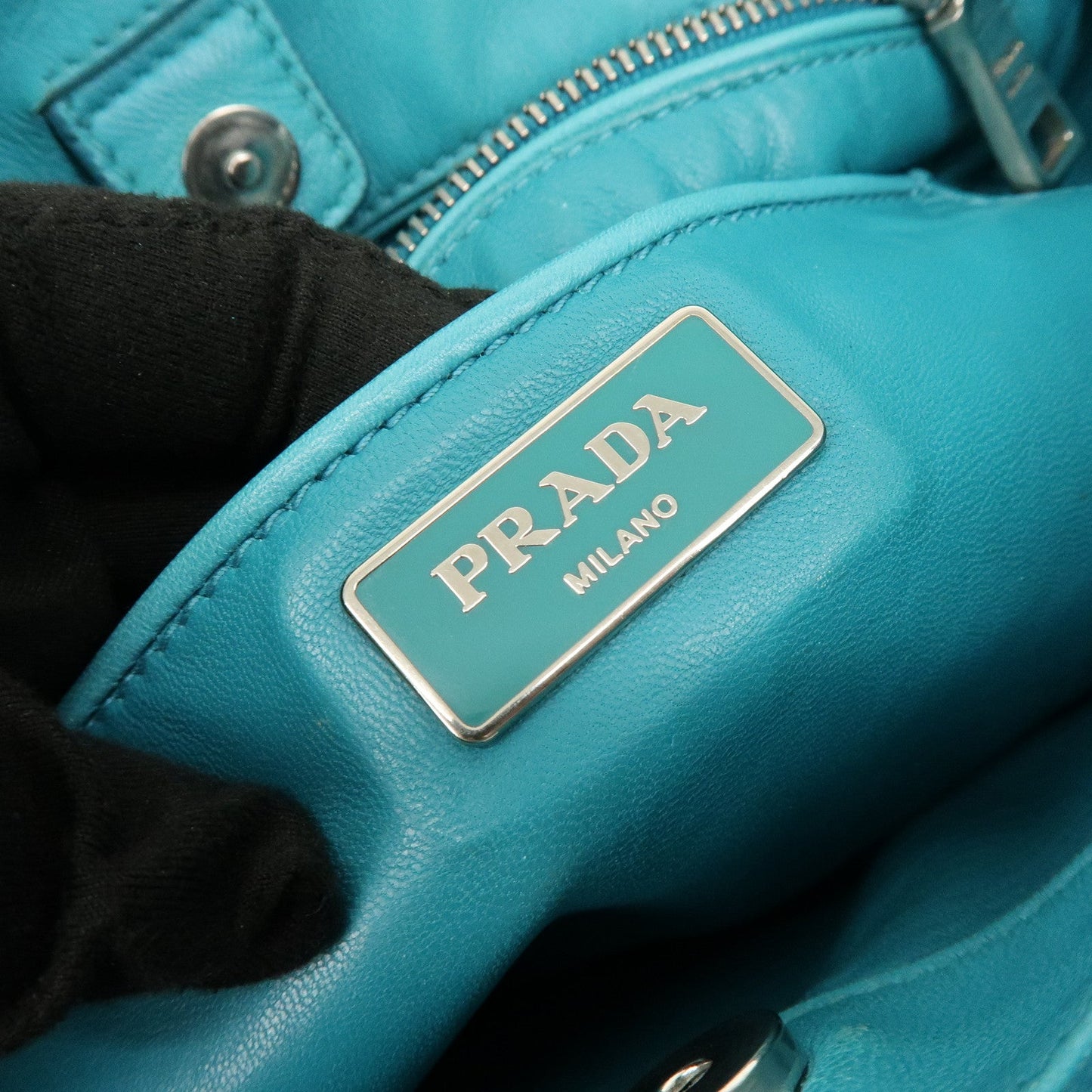 Prada Leather 2Way Bag Hand Bag Shoulder Bag Turquoise Blue【Pre-order】