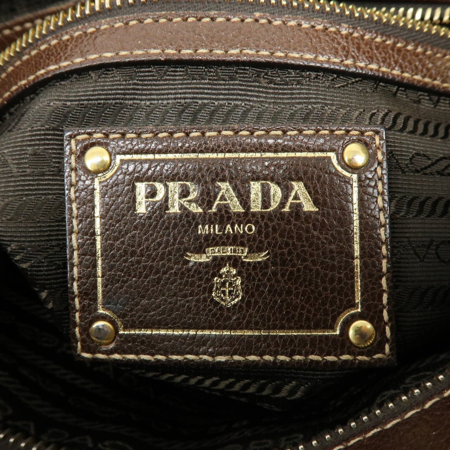 Prada Logo Jacquard Leather Shoulder Bag Crossbody Bag Brown【Pre-order】