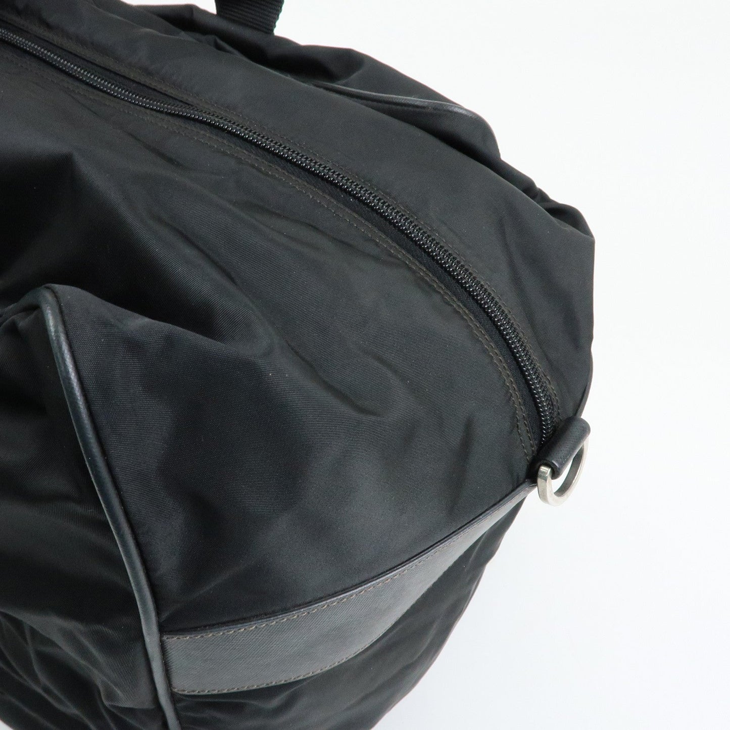 Prada Triangle Logo Nylon Leather Boston Bag Travel Bag Black【Pre-order】
