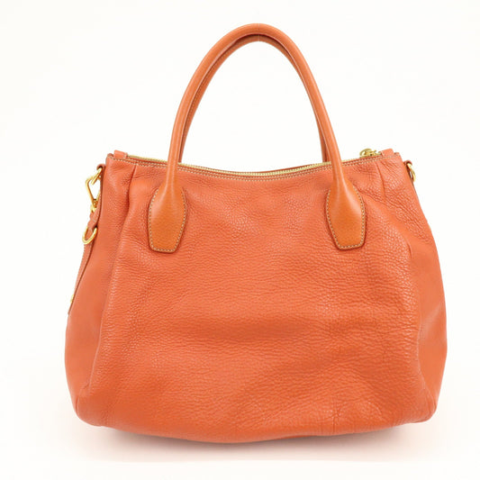 Prada Logo Leather 2Way Bag Hand Bag Shoulder Bag Orange【Pre-order】