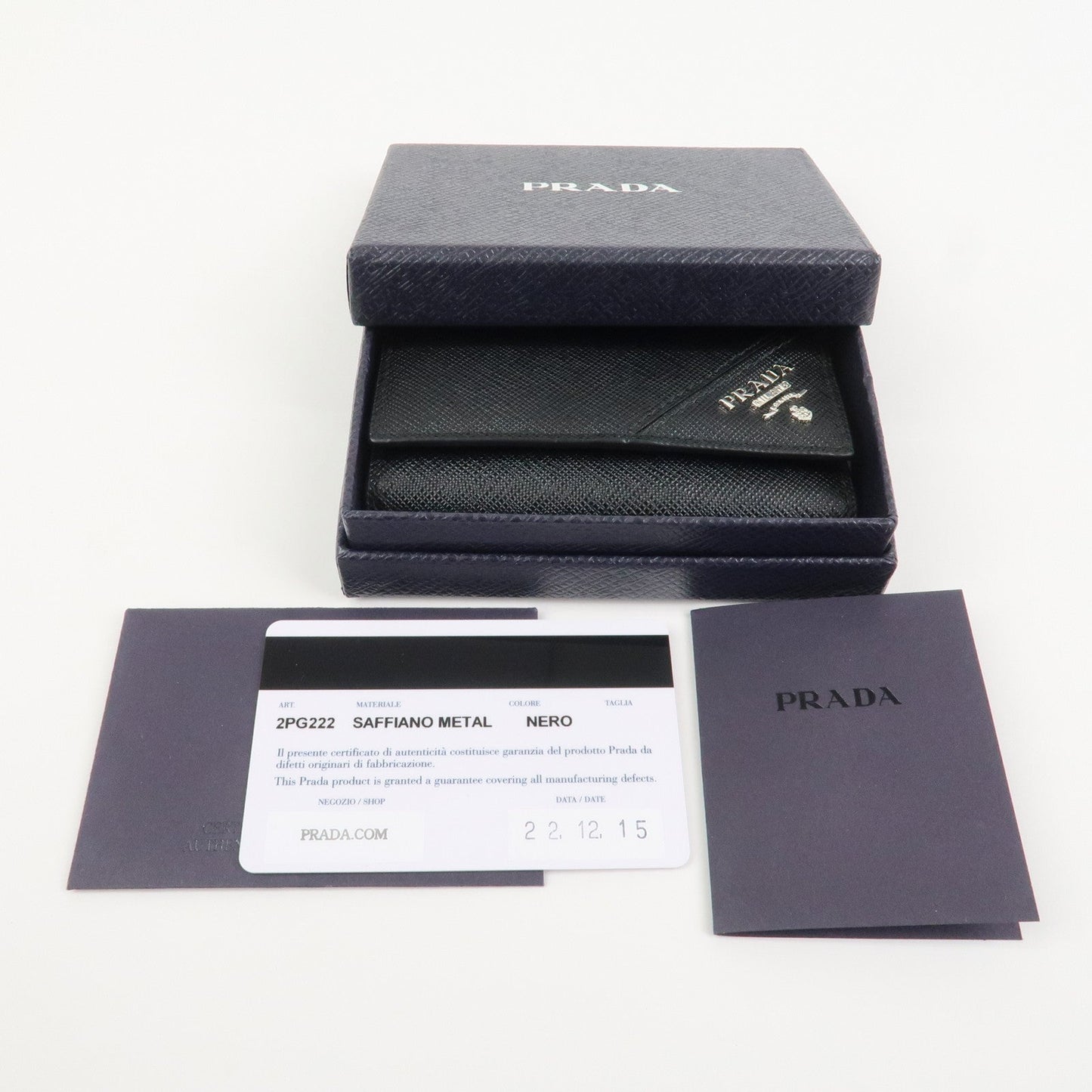 Prada Logo Saffiano Leather 6 Rings Key Case Black 2PG222【Pre-order】