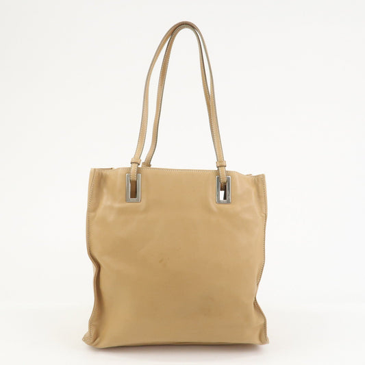 Prada Triangle Logo Lambskin Tote Bag Shoulder Bag Beige BR1566【Pre-order】