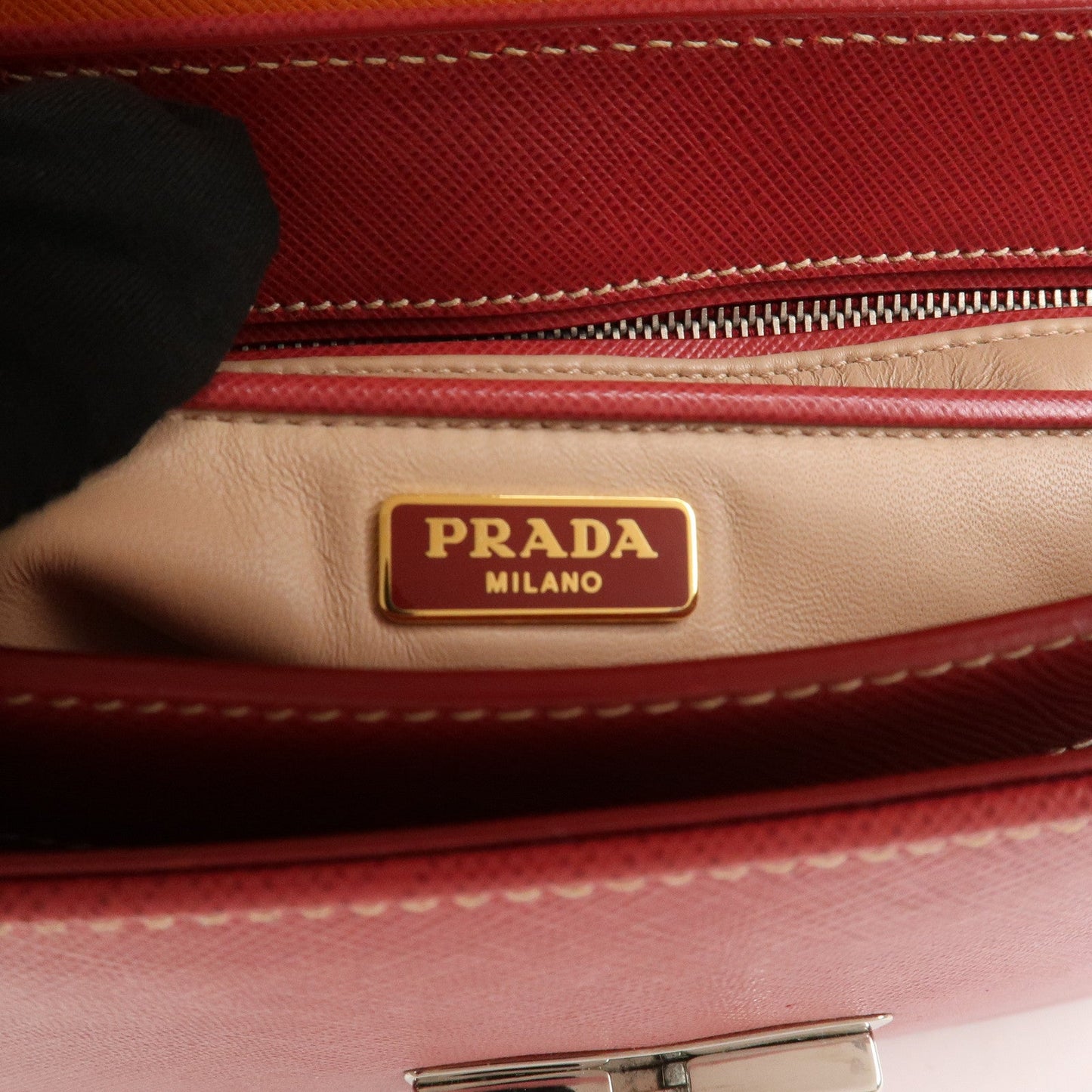 Prada Saffiano Leather 2 Way Bag Tote Bag Shoulder Bag Orange Red【Pre-order】