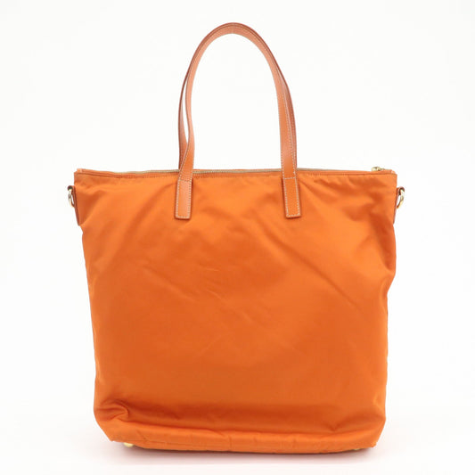 Prada Nylon Saffiano Leather Tote Bag Hand Bag Orange【Pre-order】