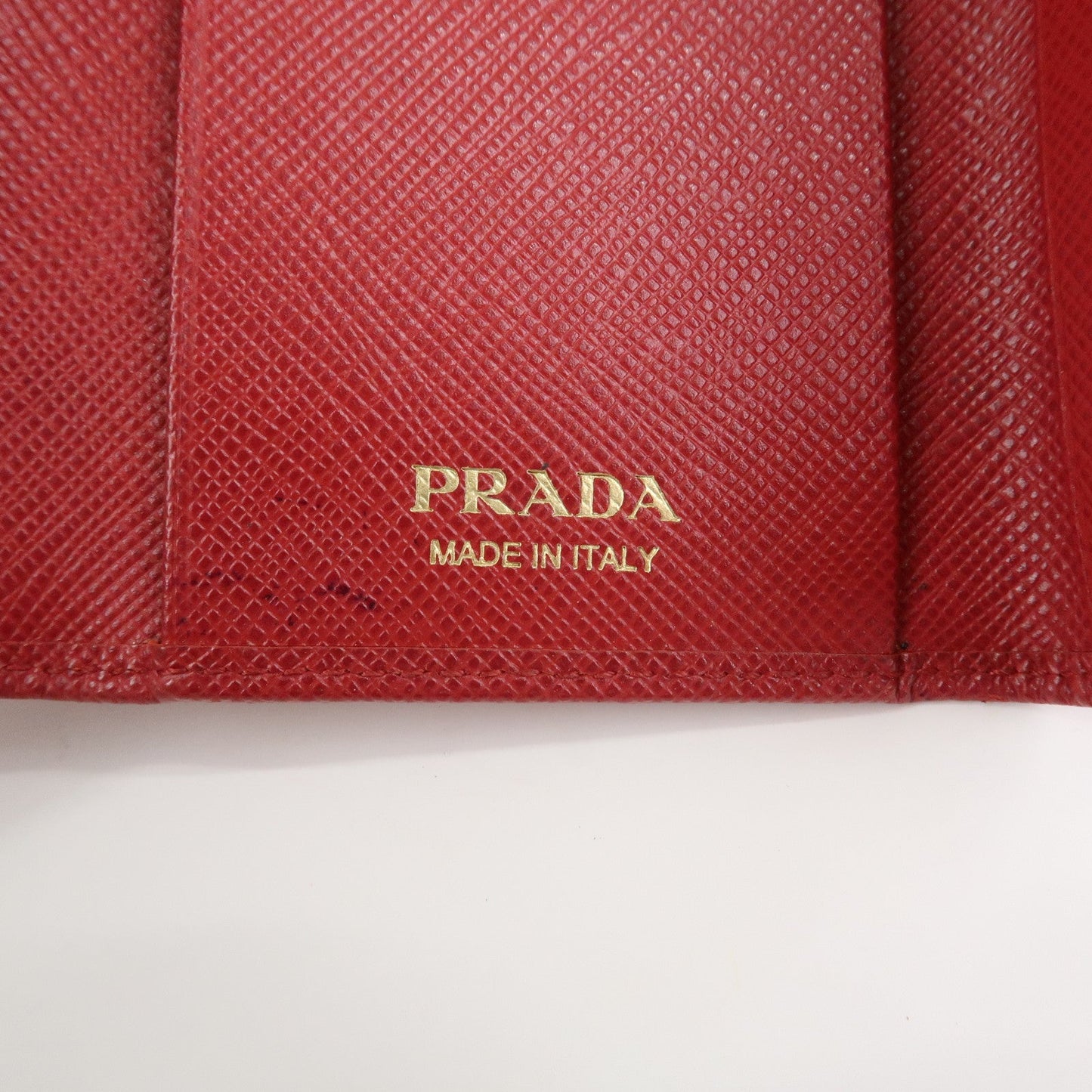 Prada Logo Saffiano Leather Ribbon 6 Rings Key Case Red 1PG222【Pre-order】