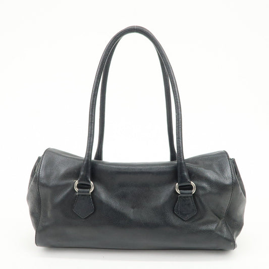 Prada Triangle Logo Leather Shoulder Bag Hand Bag Black【Pre-order】
