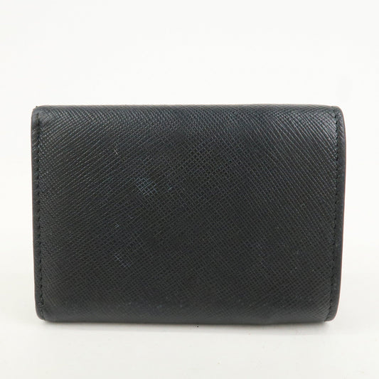 Prada Triangle Logo Saffiano Leather Tri-fold Wallet Black 1MH021【Pre-order】