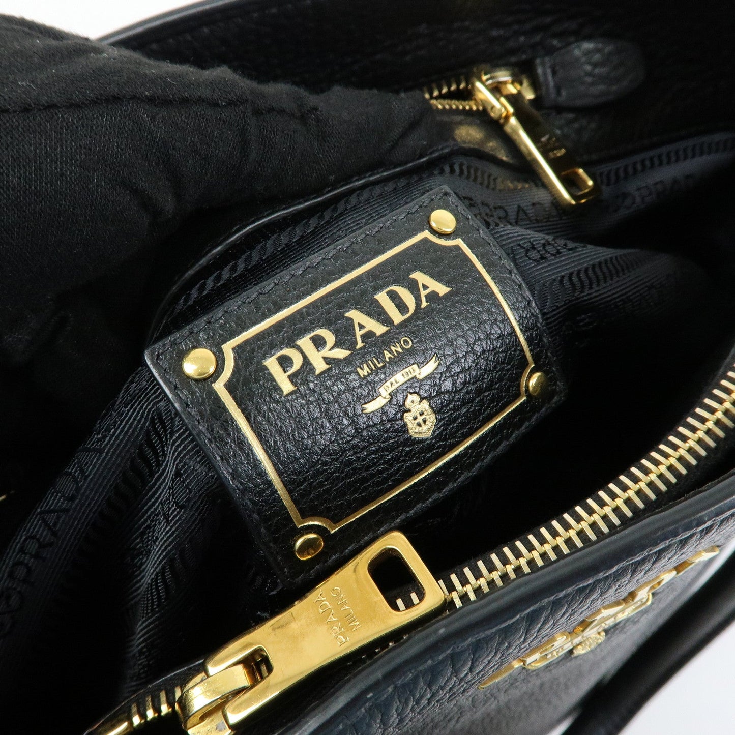 Prada Logo Calf Leather Tote Bag Hand Bag Black【Pre-order】