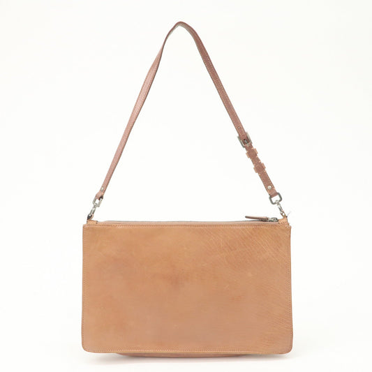 Prada Triangle Logo Leather Shoulder Bag Hand Bag Brown Used【Pre-order】