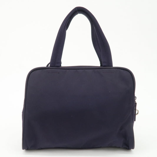 Prada Triangle Logo Leather Nylon Hand Bag Purple B8495【Pre-order】