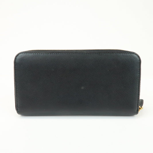 Prada Saffiano Leather Ribbon Round Zippy Wallet Black 1M0506【Pre-order】