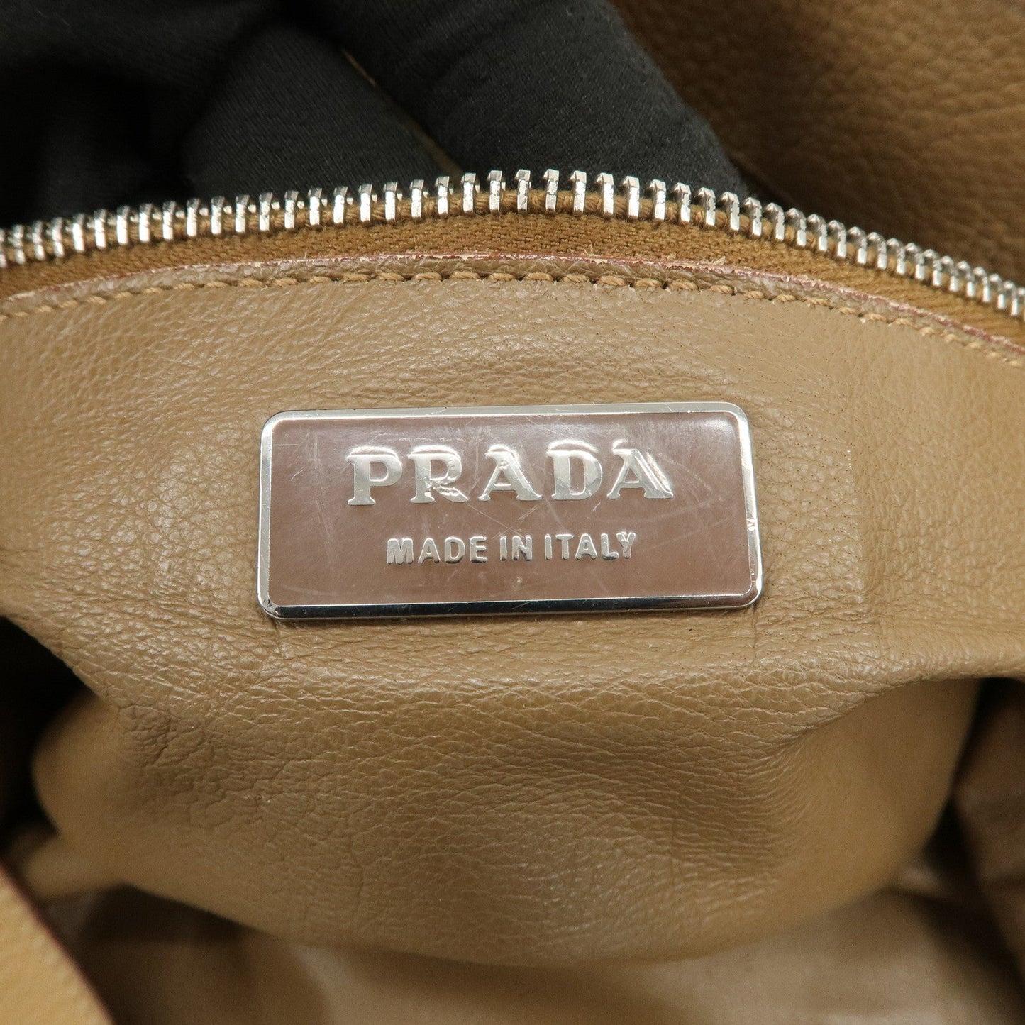 Prada Triangle Logo Leather Shoulder Bag Hand Bag Beige【Pre-order】