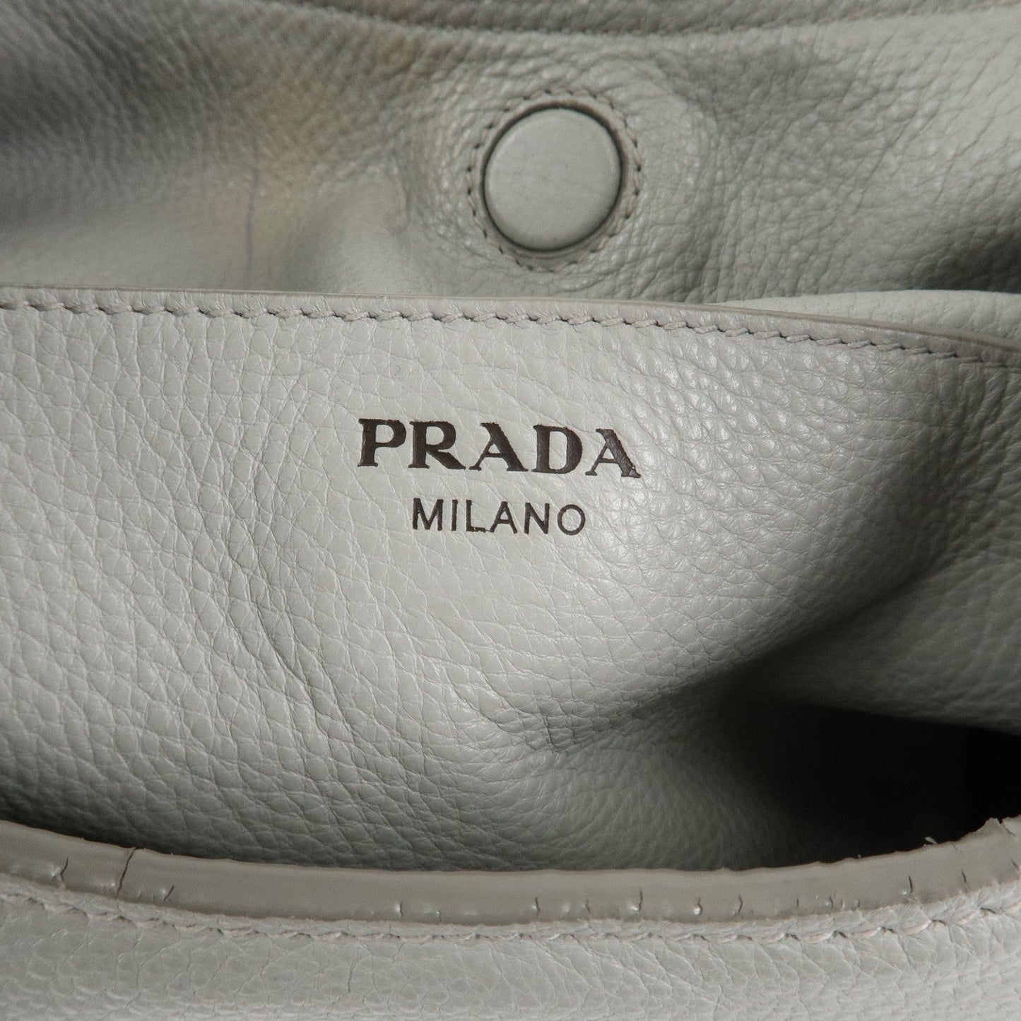 Prada Logo Leather Shoulder Bag Hand Bag Gray 1BC013【Pre-order】