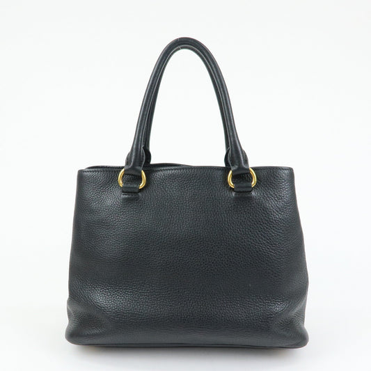 Prada Logo Calf Leather Tote Bag Hand Bag Black【Pre-order】