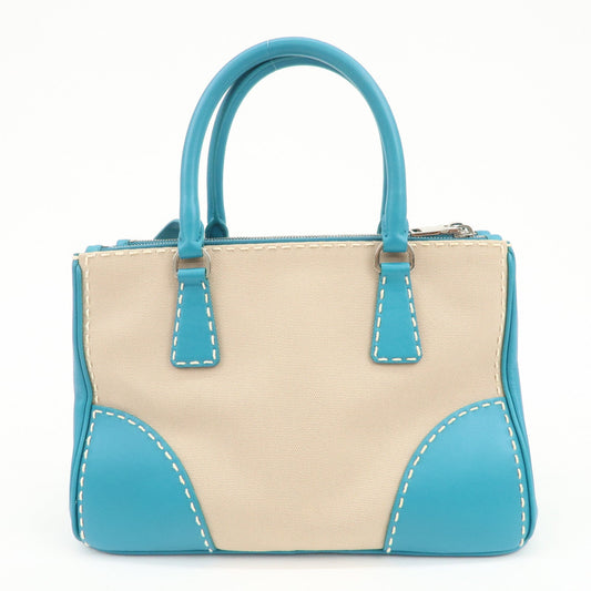 Prada Triangle Logo Canvas 2Way Bag Hand Bag Tote Bag Blue B1801K【Pre-order】