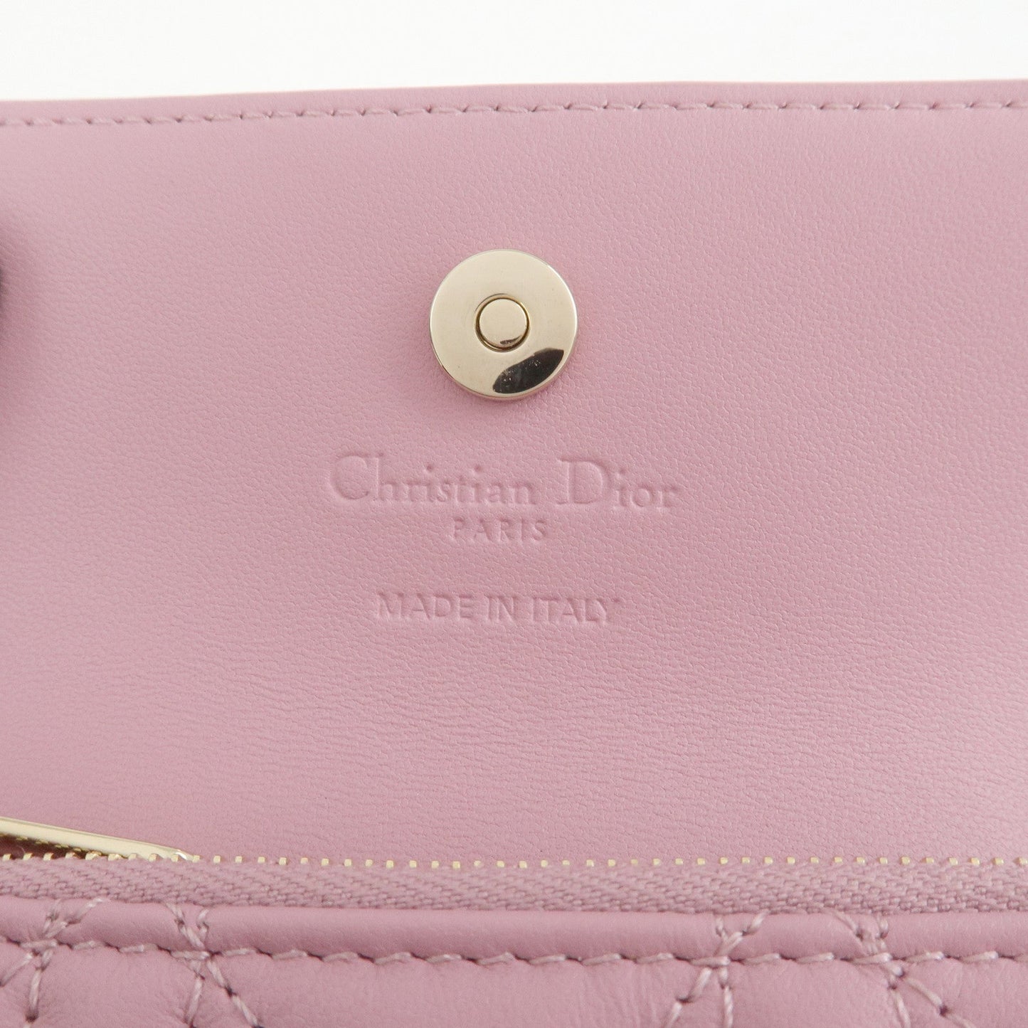Christian Dior Cannage Logo Leather Bi-fold Compact Wallet【Pre-order】
