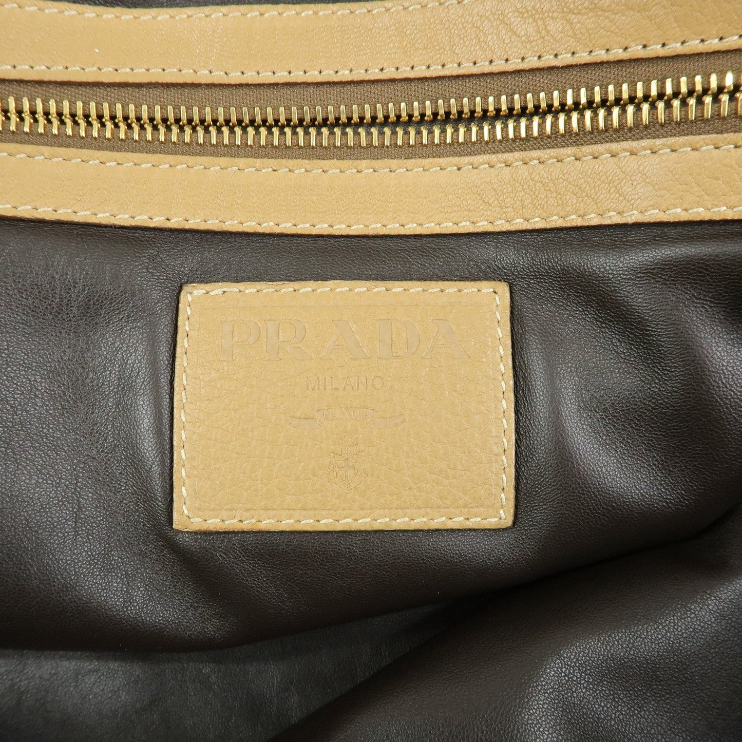Prada Logo Leather Boston Bag Hand Bag Travel Bag Brown【Pre-order】