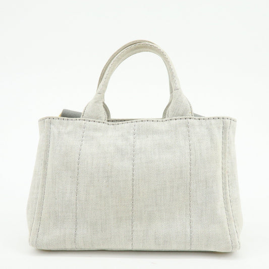Prada Canapa Mini Denim 2Way Bag Hand Shoulder Bag Gray 1BG439【Pre-order】