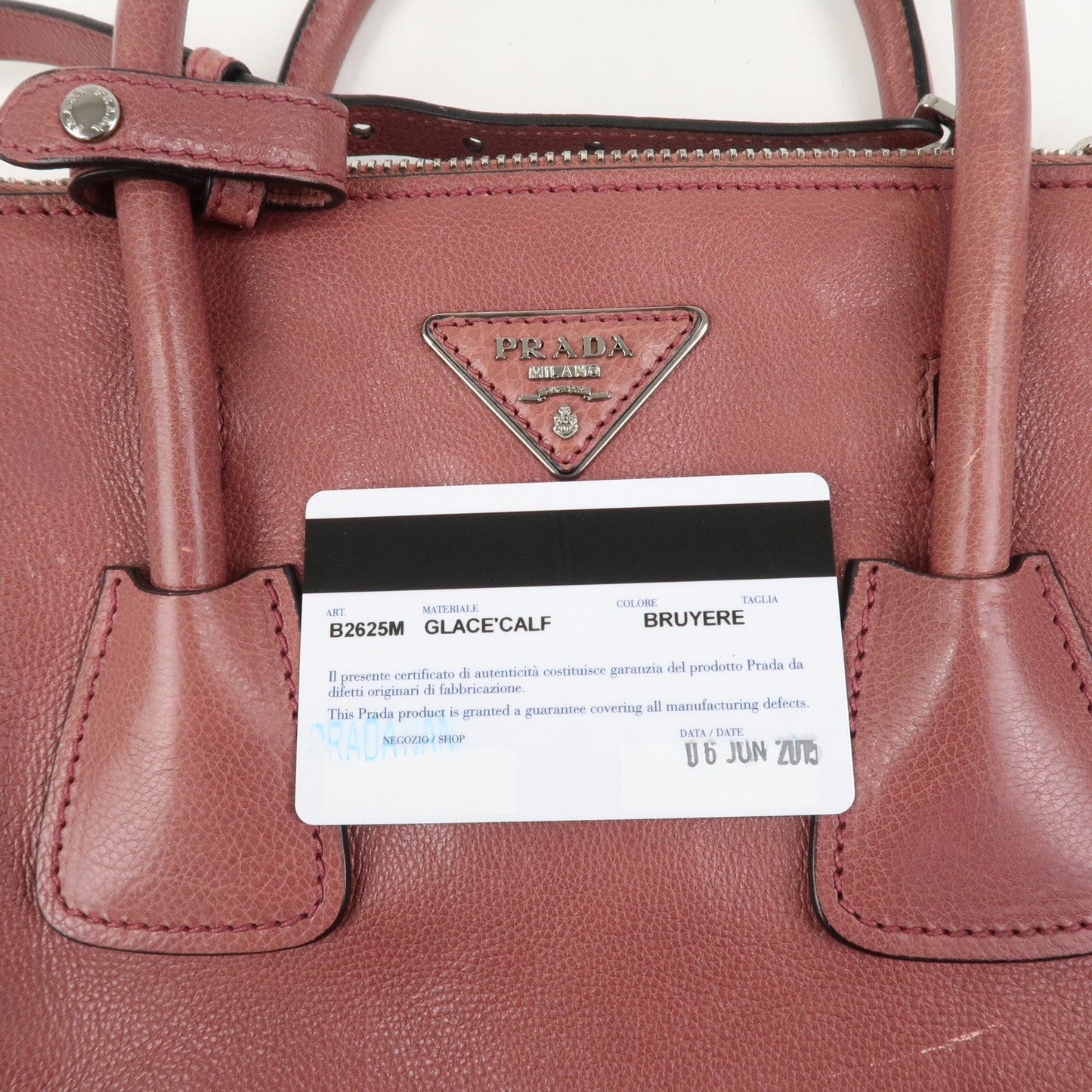 Prada Triangle Logo Leather 2Way Bag Tote Bag Hand Bag Pink B2625M【Pre-order】