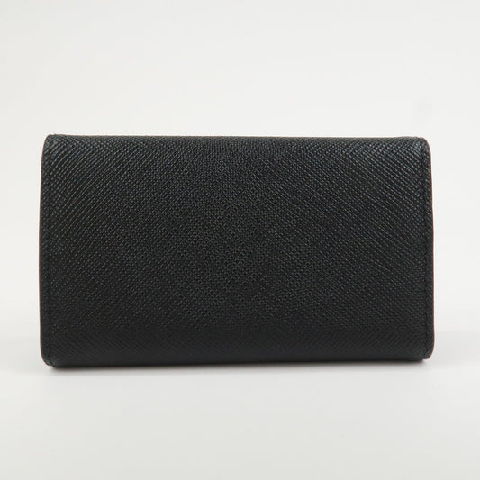 Prada Logo Saffiano Leather 6 Rings Key Case Black 2PG222【Pre-order】