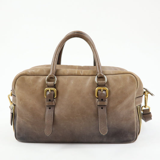 Prada Logo Leather 2Way Bag Hand Bag Shoulder Bag Brown BL0472【Pre-order】
