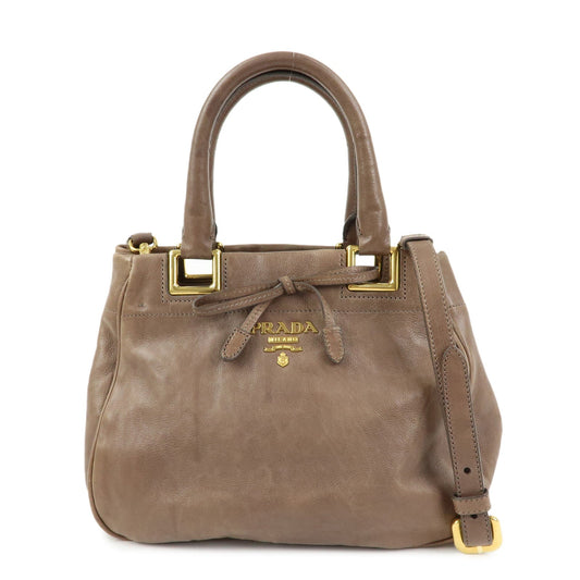Prada Calf Leather 2Way Bag Shoulder Bag Ribbon Brown BN2245【Pre-order】