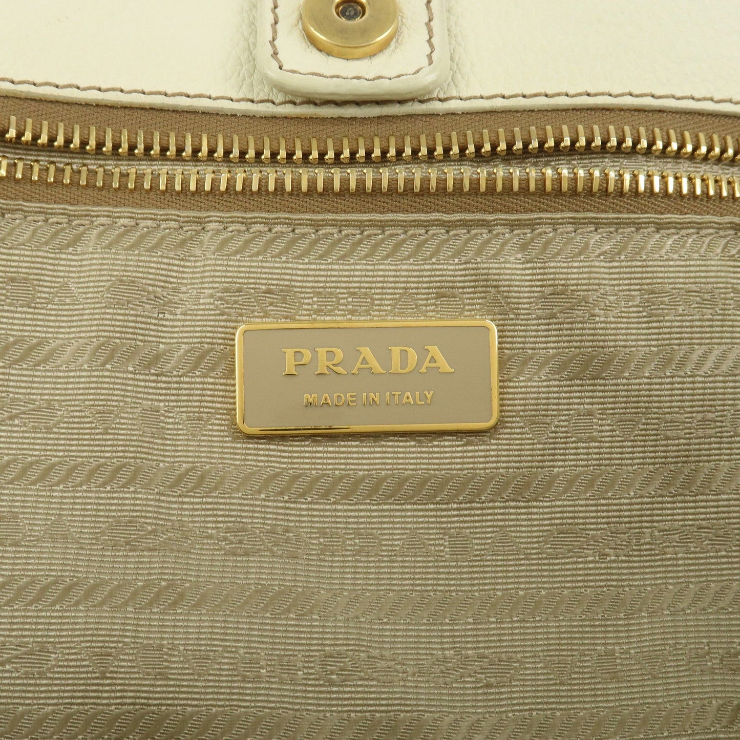Prada Logo Calf Leather Tote Bag Shoulder Bag Ivory BR3844【Pre-order】
