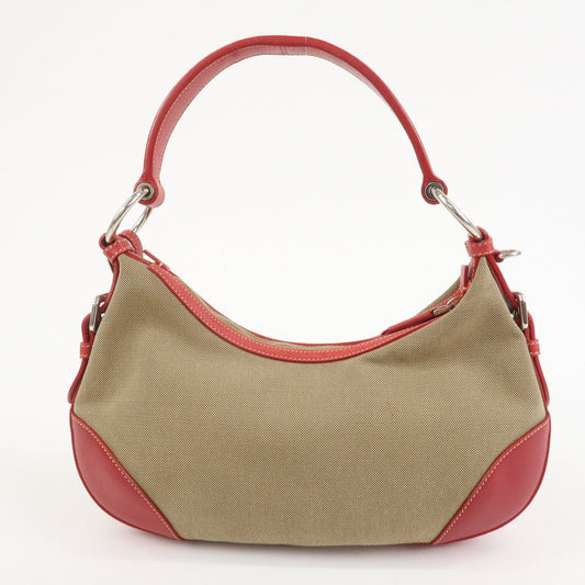 Prada Logo Jacguard Leather Shoulder Bag Light Brown Red BR3429【Pre-order】