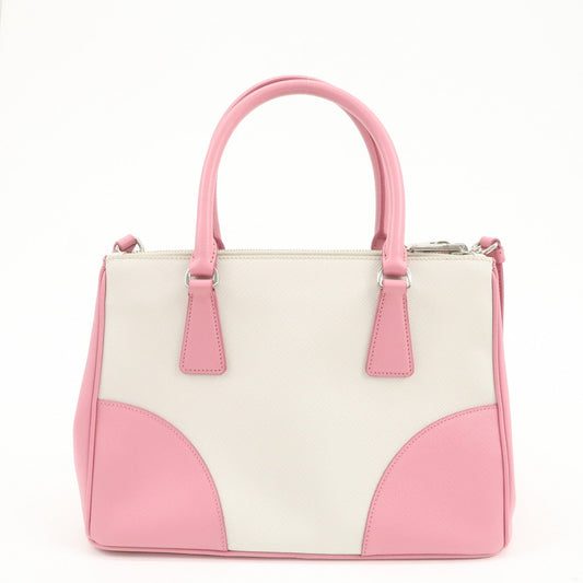Prada CITY CALF Triangle Logo Saffiano Leather 2Way Bag Pink B2863K【Pre-order】