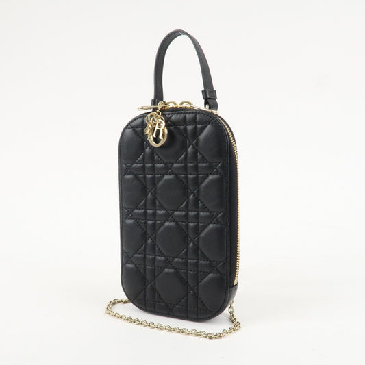 Christian Dior Lady Dior Call'in Dior Cannage Lamb Skin Phone Holder【Pre-order】
