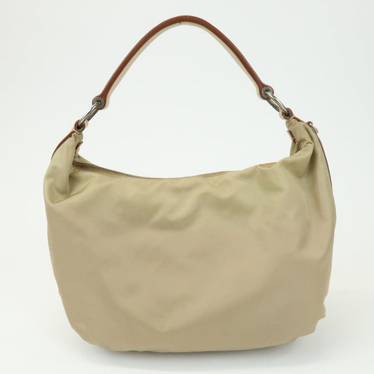 Prada Logo Nylon Leather Shoulder Bag Hand Bag Beige BR3315【Pre-order】