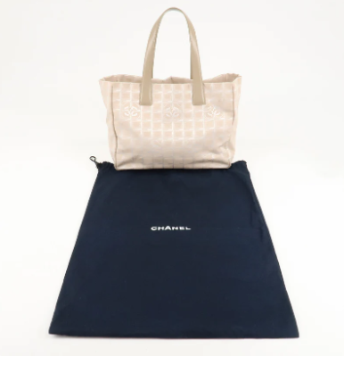 Chanel 淺粉紅冰格 Tote Bag